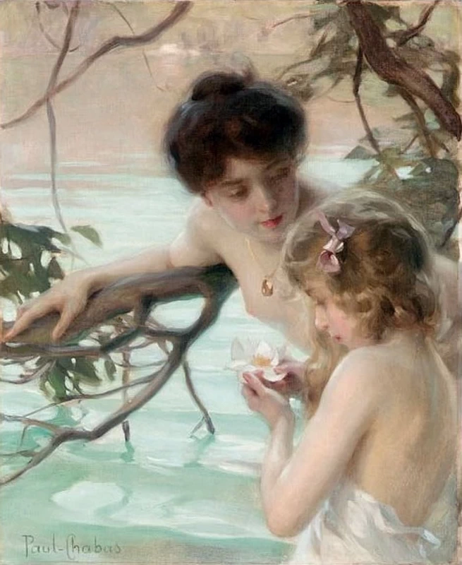 Paul Émile Chabas - Madre e figlia che fanno il bagno